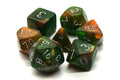 Galaxy - Emerald and Orange (Old School Dice) - Dice