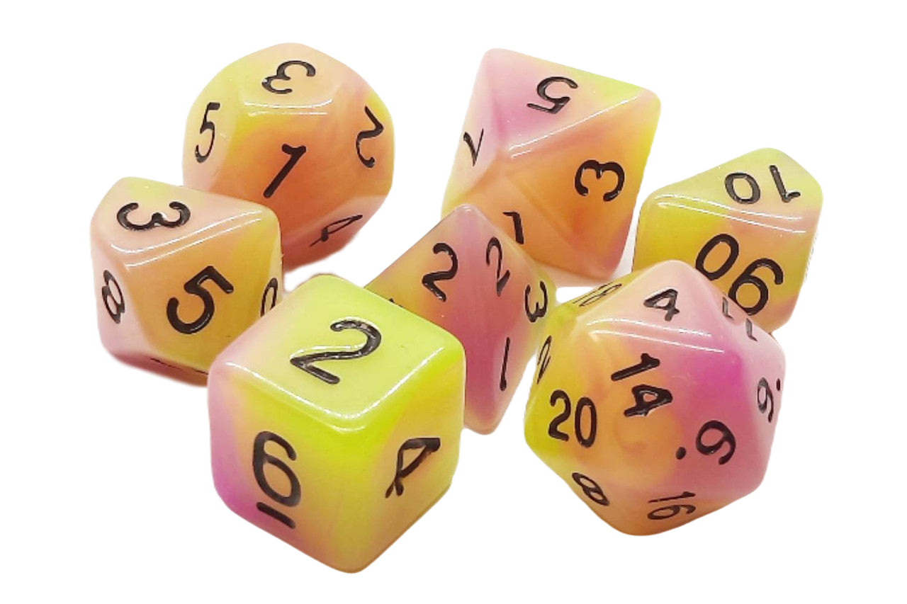 Glow Dice - Yellow and Purple (Old School Dice) - Dice