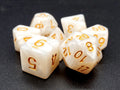 Pearl Drop White w/Gold (Old School Dice) - Dice