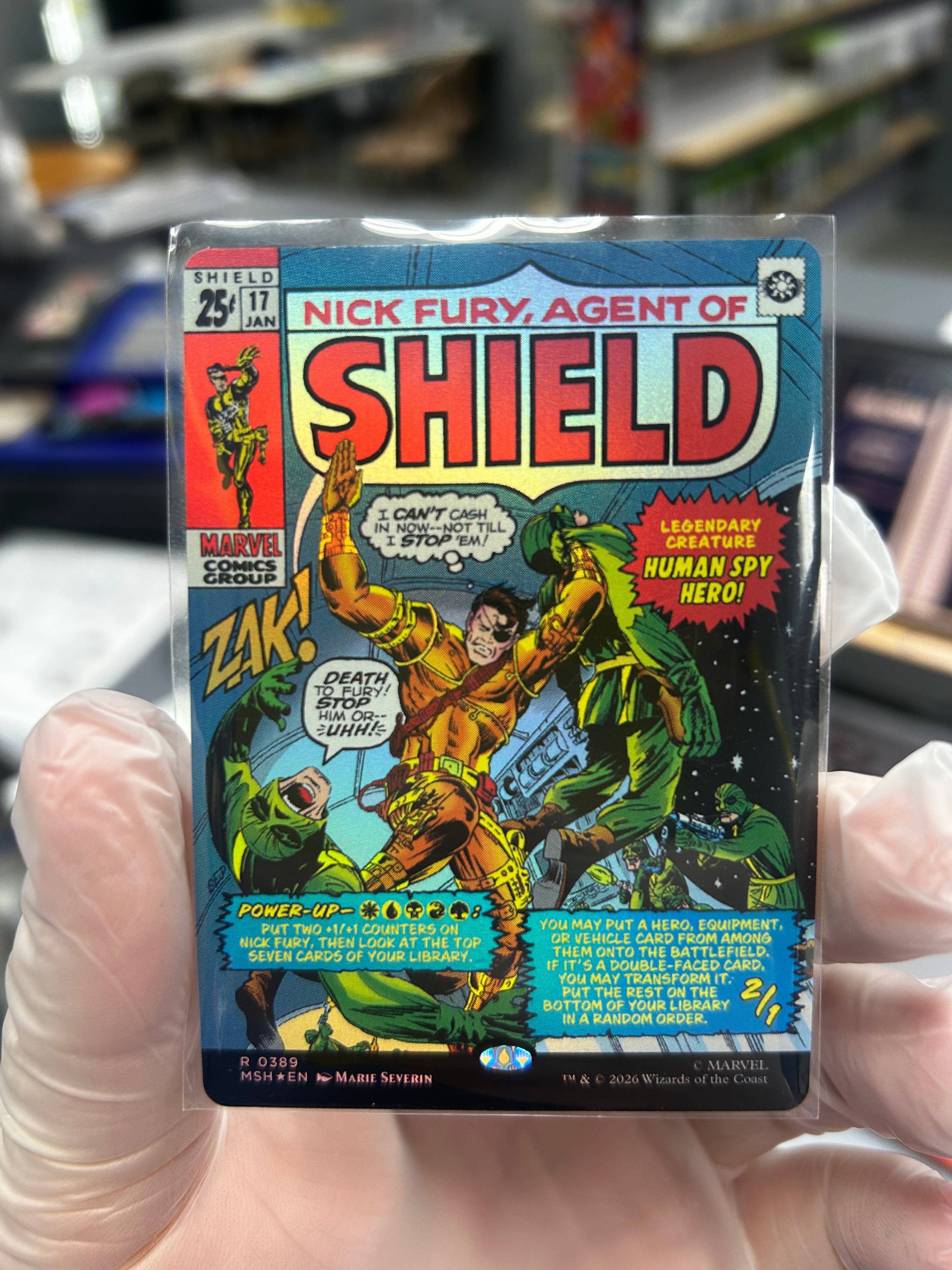 Flashback - Nick Fury, Agent of S.H.I.E.L.D. [Borderless] #389 - Magic Cards - Magic Marvel Super Heroes